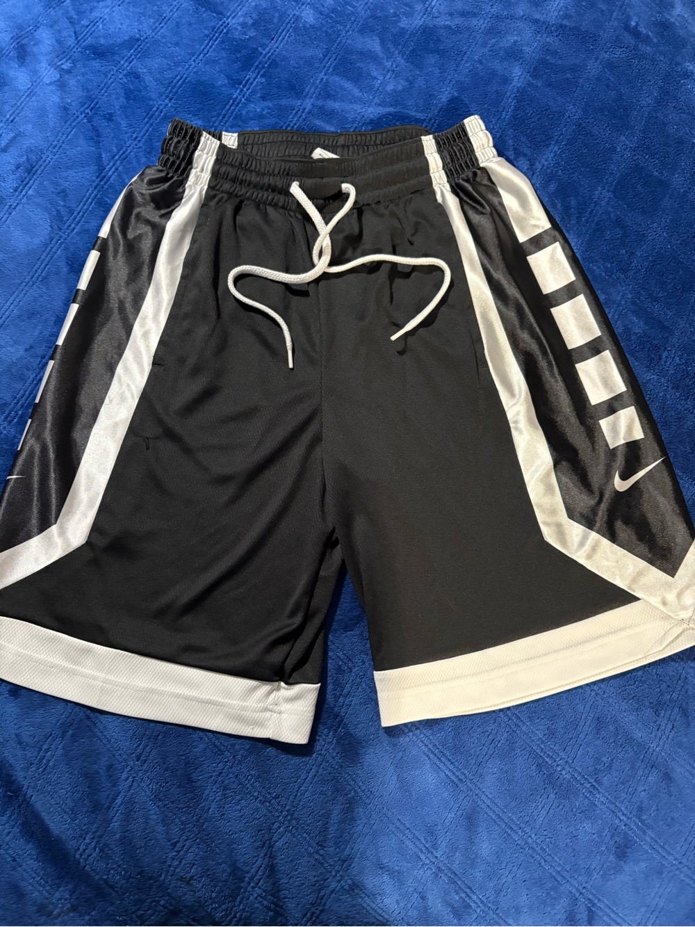 Nike Men's Black Athletic Shorts with White Trim